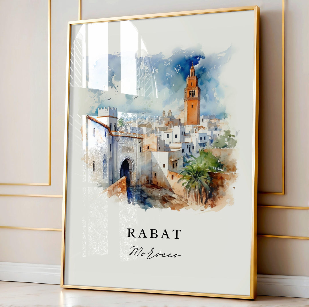 Rabat Morocco wall art - Morocco, Rabat poster, Rabat Morocco Wedding gift, Birthday present, Custom Text, Personalised Gift