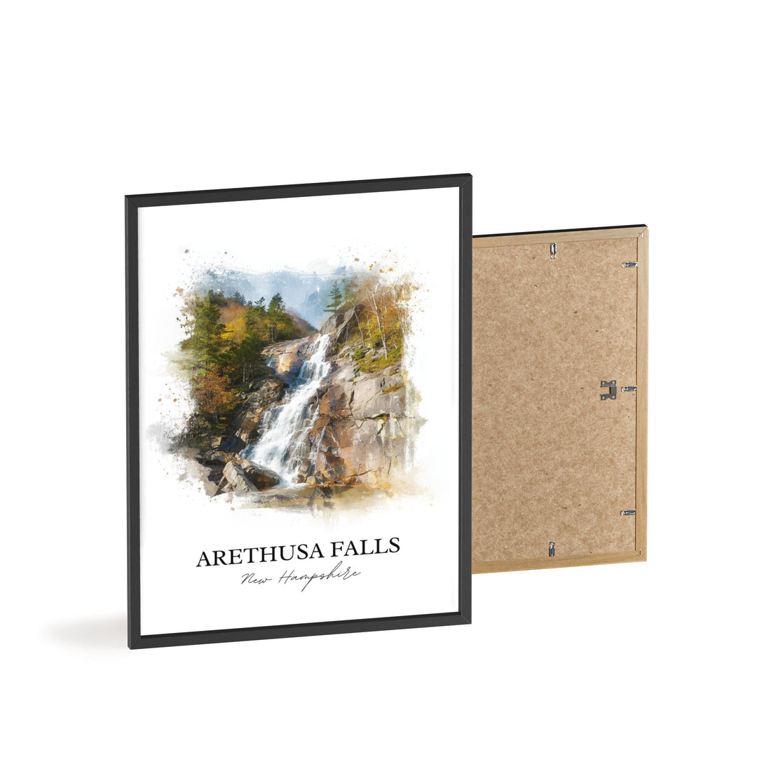 Arethusa Falls Wall Art, White Mountains Print, NH Watercolor Art, Arethusa Falls NH Gift, Travel Print, Travel Poster, Housewarming Gift