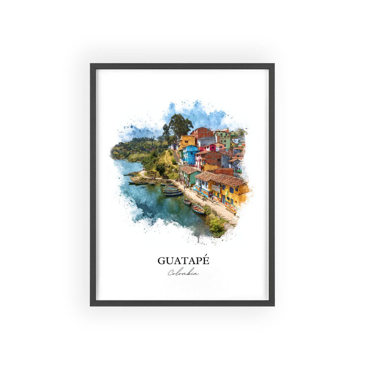 Guatapé, Colombia – Watercolor Art Print
