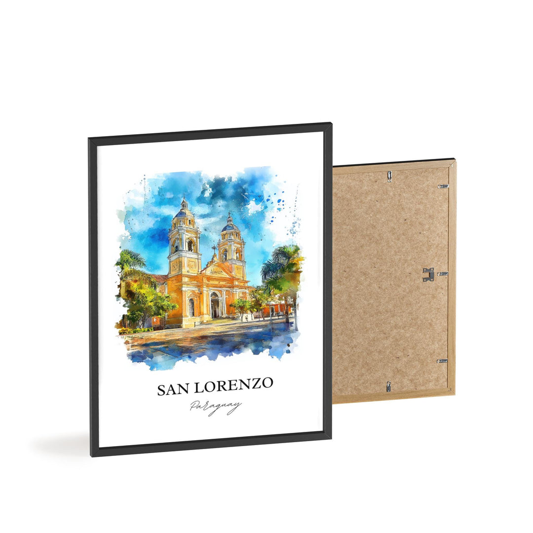 San Lorenzo, Paraguay – Watercolor Art Print