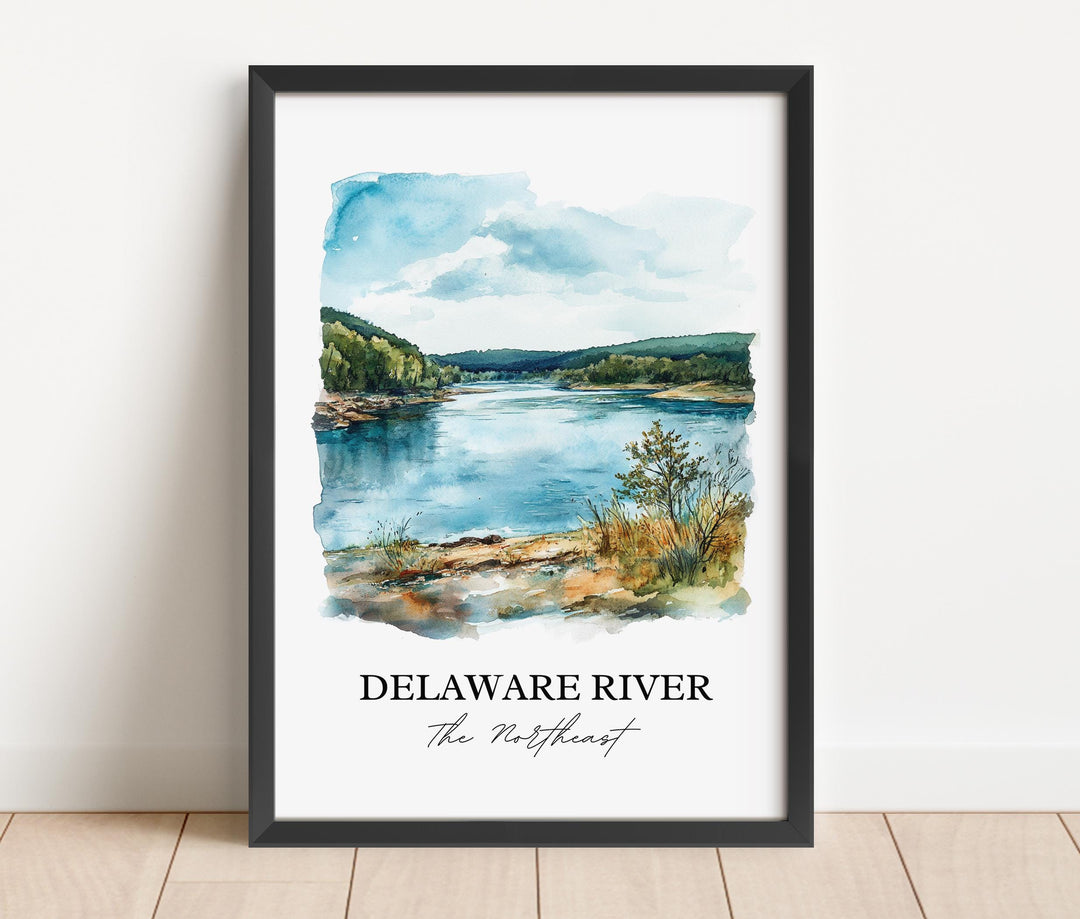 Delaware River Wall Art, Delaware Print, Delaware Watercolor Art, Delaware River Gift, Travel Print, Travel Poster, Housewarming Gift