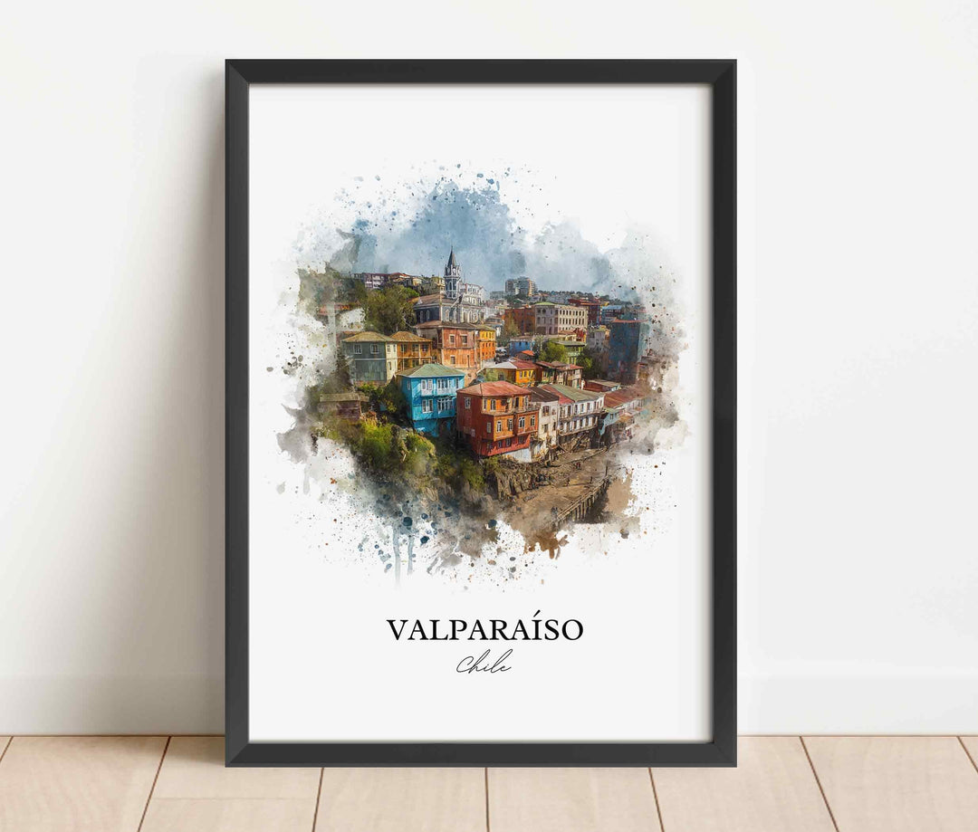 Valparaíso, Chile – Watercolor Art Print