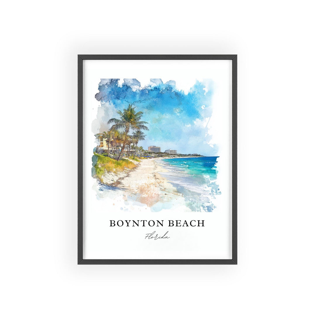 Boynton Beach Wall Art, Boynton Beach Print, Florida Watercolor Art, Boynton Beach Gift, Travel Print, Travel Poster, Housewarming Gift