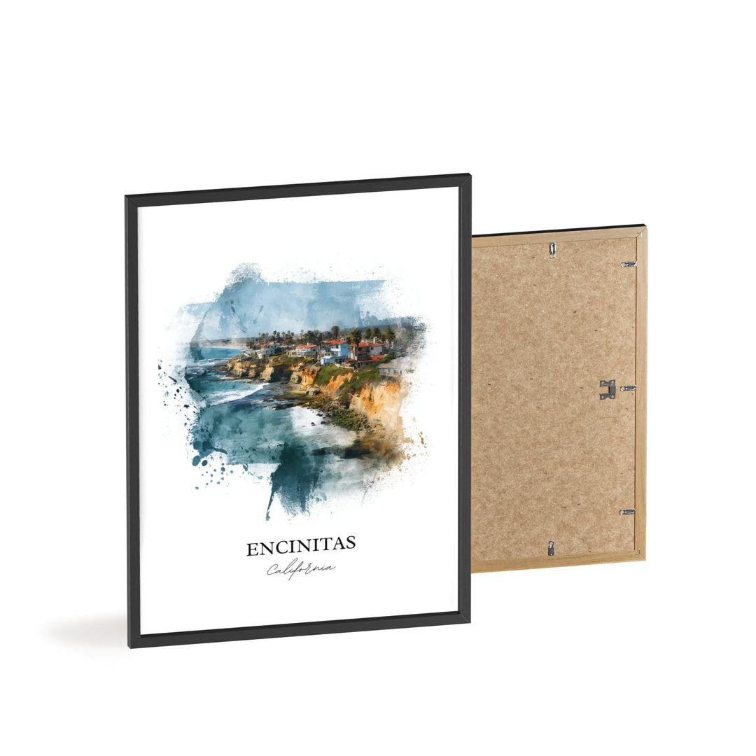 Encinitas, CA – Watercolor Art Print