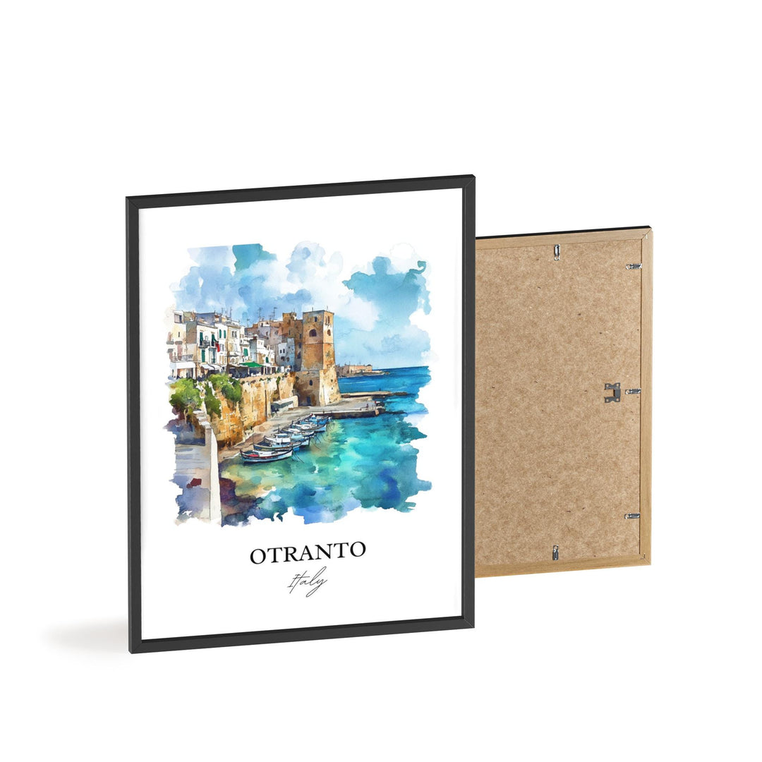 Otranto Wall Art, Apulia Region Print, Italy Watercolor Art, Otranto Italy Gift, Travel Print, Travel Poster, Housewarming Gift