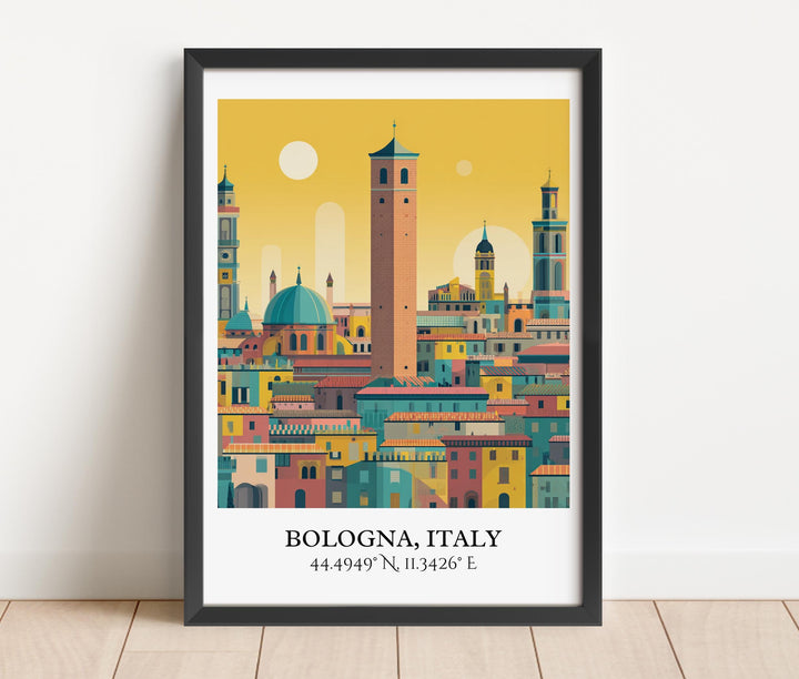 Bologna Italy Art, Bologna Retro Travel Art, Bologna Home Decor, Bologna Italy Gift, Italy Travel Art, Travel Prints, Housewarming Gift