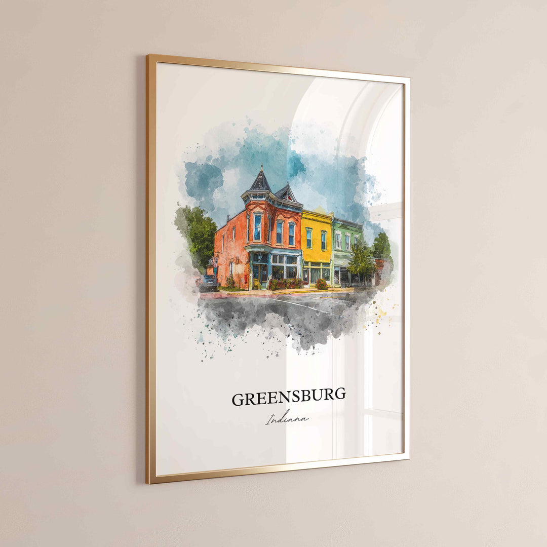 Greensburg, Indiana – Watercolor Art Print