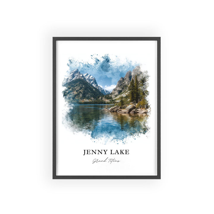 Jenny Lake Wall Art, Jenny Lake Print, Grand Tetons Watercolor, Grand Tetons Gift, Travel Print, Travel Poster, Housewarming Gift