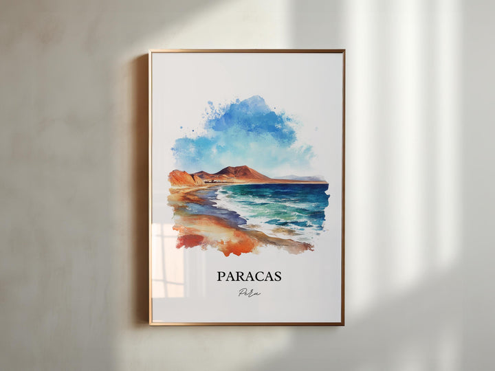 Paracas Peru Wall Art, El Chaco Beach Print, Peru Watercolor Art, Paracas Peru Gift, Travel Print, Travel Poster, Housewarming Gift