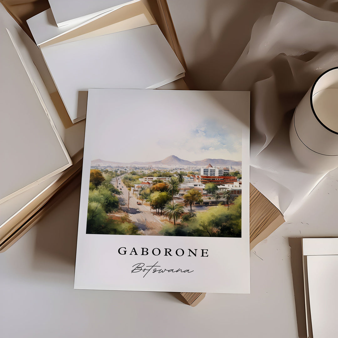 Gaborone Botswana wall art - Botswana, Gaborone poster, Gaborone Wedding gift, Birthday present, Custom Text, Personalized Gift