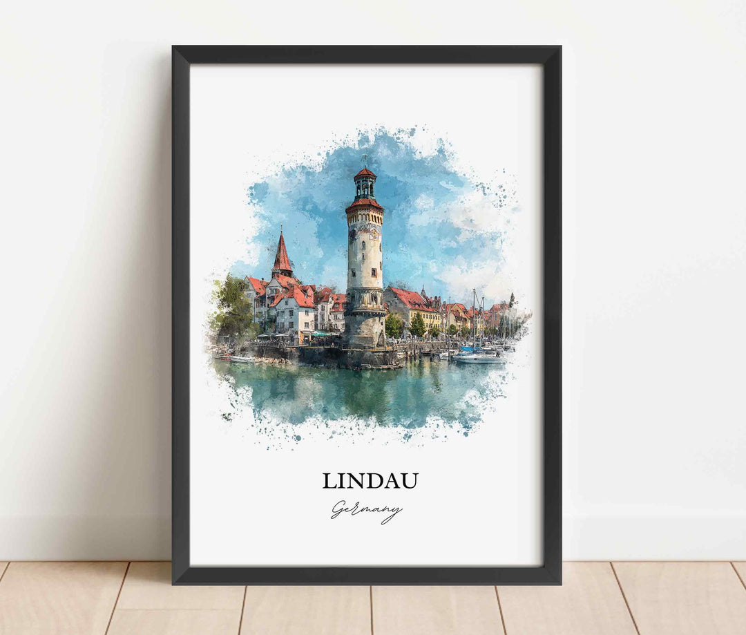 Lindau, Germany – Watercolor Art Print
