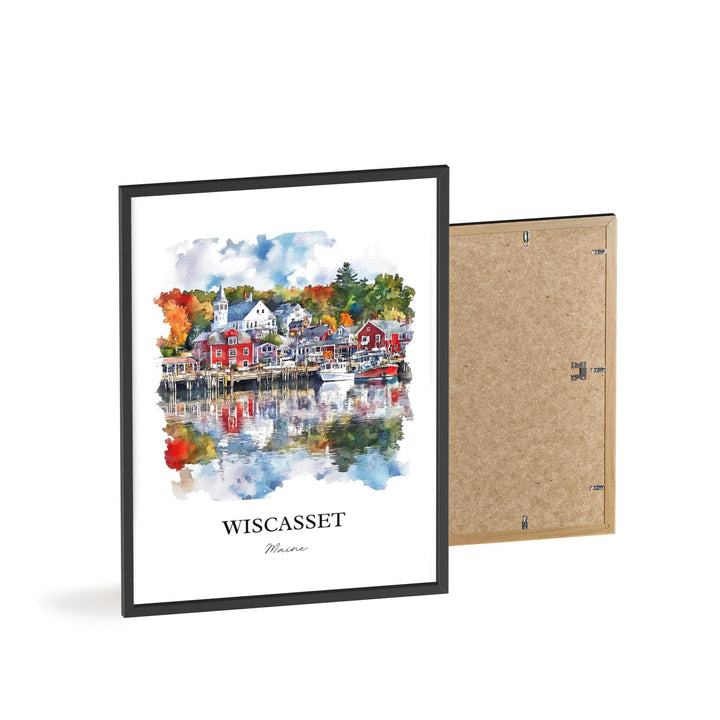 Wiscasset Wall Art, Lincoln County ME Print, Maine Watercolor Art, Wiscasset Maine Gift, Travel Print, Travel Poster, Housewarming Gift