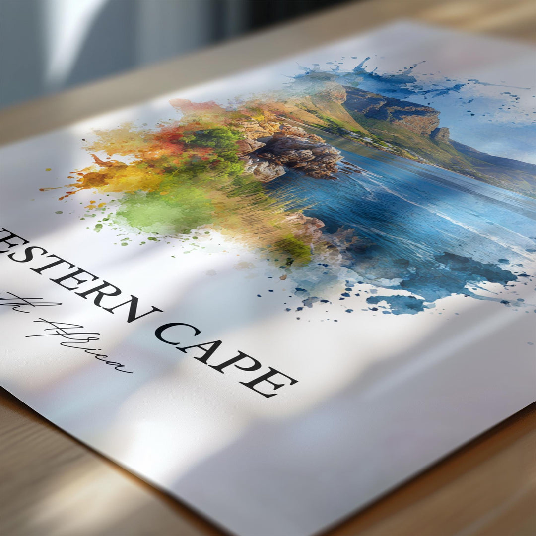 Western Cape Wall Art, South Africa Print, South Africa Watercolor Art, Western Cape Gift, Travel Print, Travel Poster, Housewarming Gift