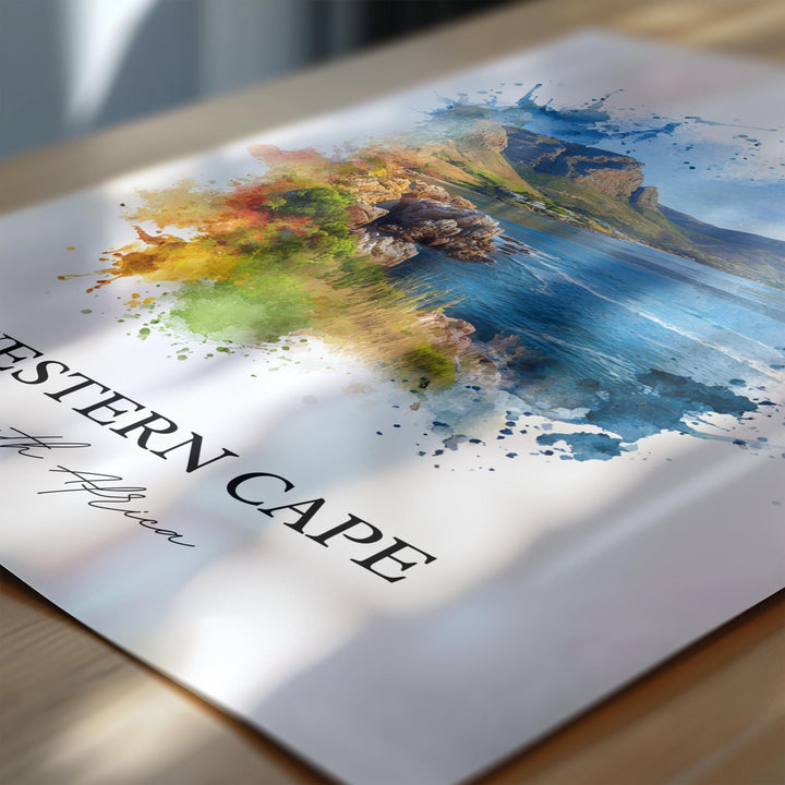 Western Cape Wall Art, South Africa Print, South Africa Watercolor Art, Western Cape Gift, Travel Print, Travel Poster, Housewarming Gift