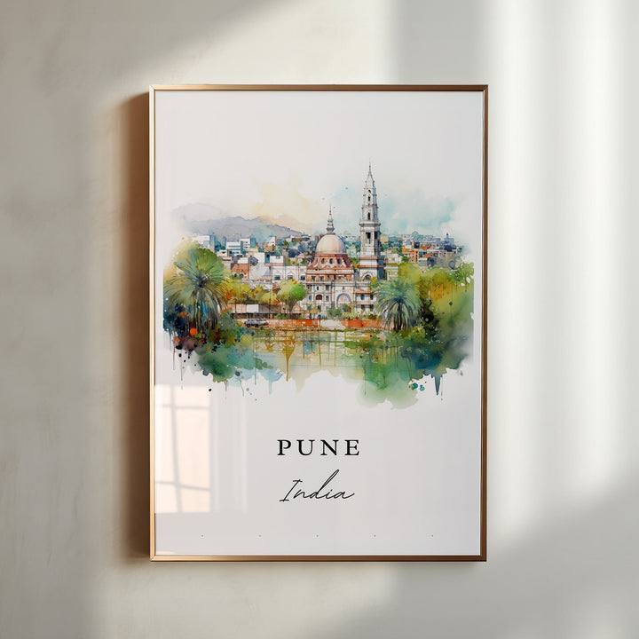 Pune India wall art - India, Pune poster, Pune India Wedding gift, Birthday present, Custom Text, Personalised Gift