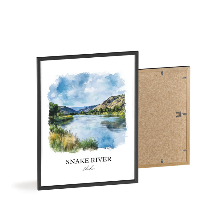 Snake River ID Wall Art, Columbia River Print, Idaho Watercolor Art, Snake River Gift, Travel Print, Travel Poster, Housewarming Gift
