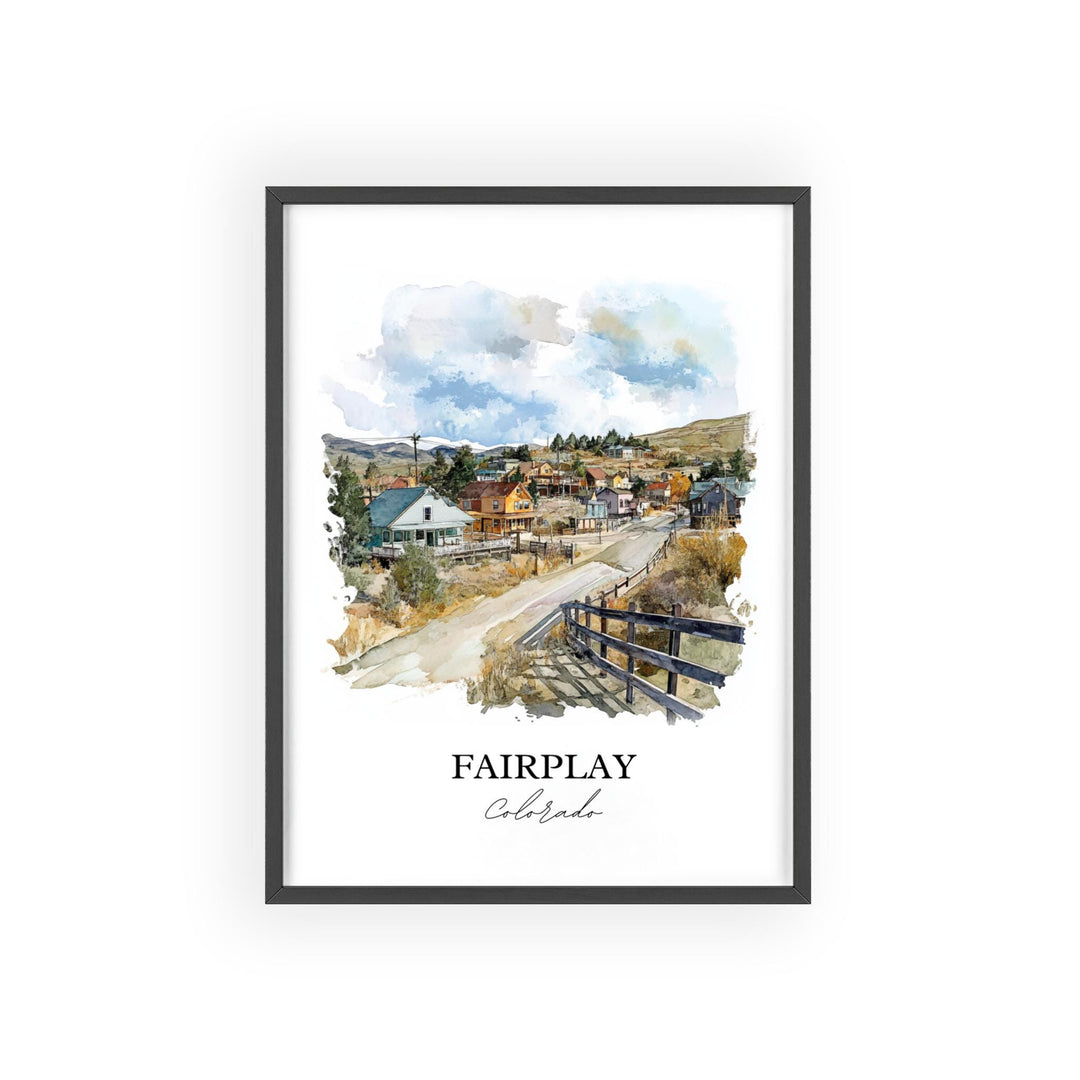 Fairplay, Colorado, USA – Watercolor Art Print