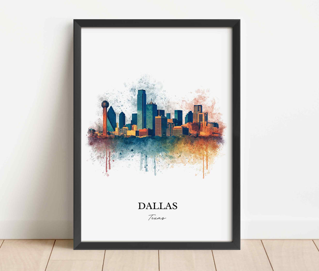 Dallas, Texas – Watercolor Art Print