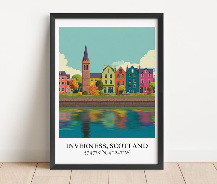 Inverness Art, Inverness Retro Travel Art, Inverness Home Decor, Inverness Gift, Scotland Travel Art, Travel Prints, Housewarming Gift