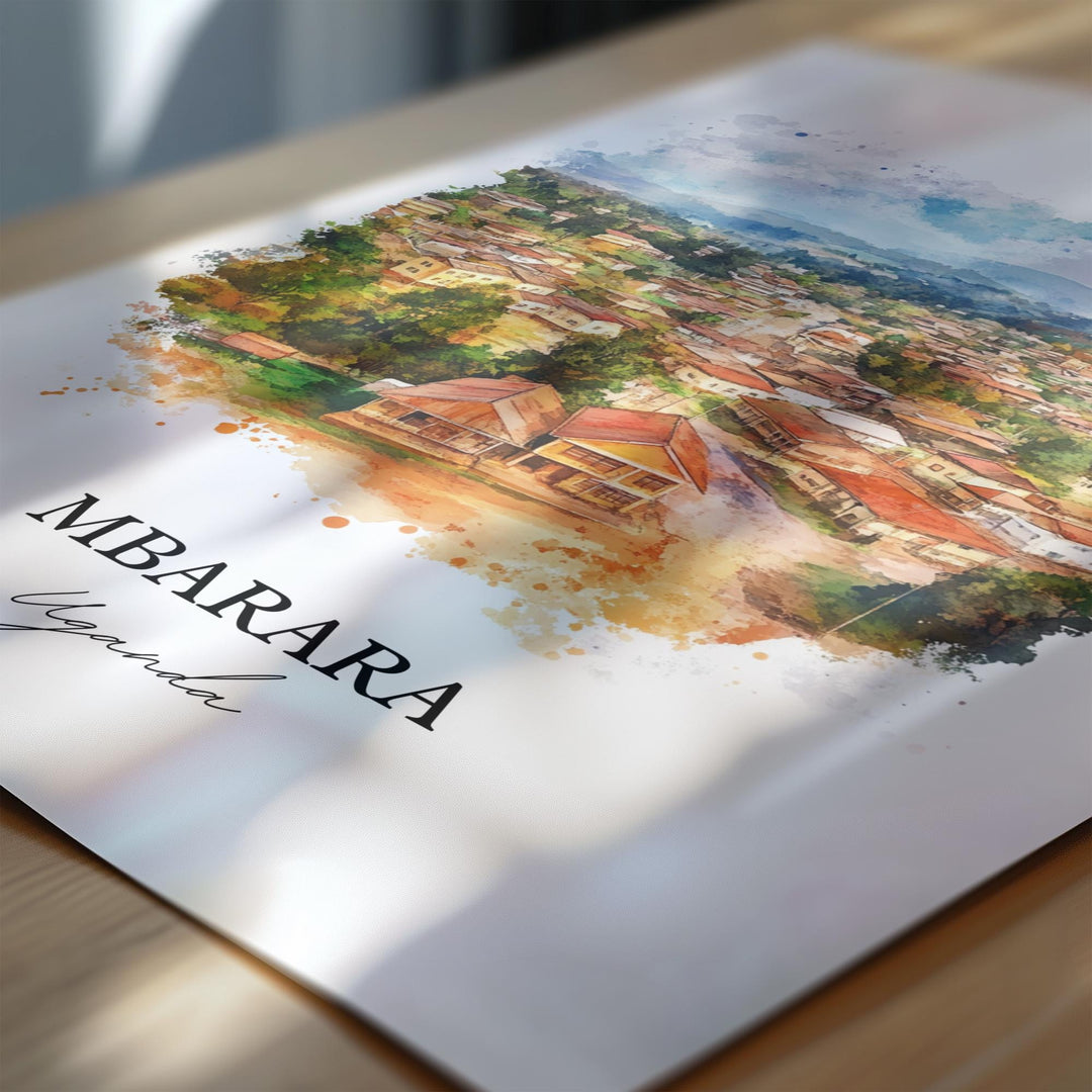 Mbarara Wall Art, Uganda Print, Uganda Watercolor Art, Mbarara Uganda Gift, Travel Print, Travel Poster, Housewarming Gift