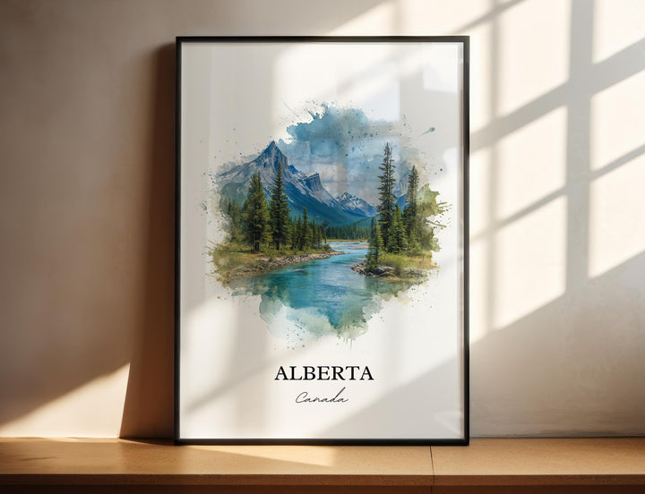 Alberta Canada Wall Art, Alberta Canada Print, Canada Watercolor Art, Alberta Gift, Alberta Travel Print, Travel Poster, Housewarming Gift