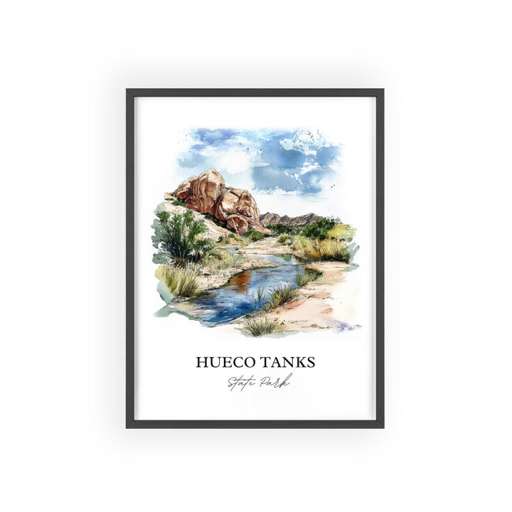 Huenco Tanks Wall Art, El Paso Print, Texas Watercolor Art, Huenco Tanks State Park Gift, Travel Print, Travel Poster, Housewarming Gift
