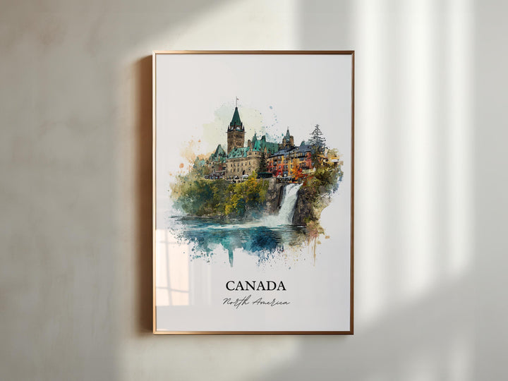 Canada Wall Art, Canada Print, Canada Watercolor Art, Canada Country Gift, Travel Print, Travel Poster, Housewarming Gift