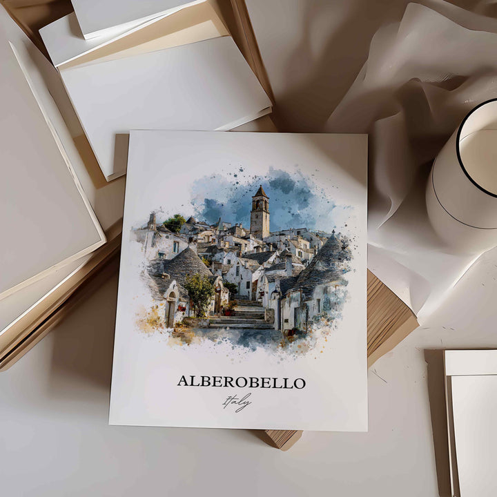Alberobello, Italy – Watercolor Art Print