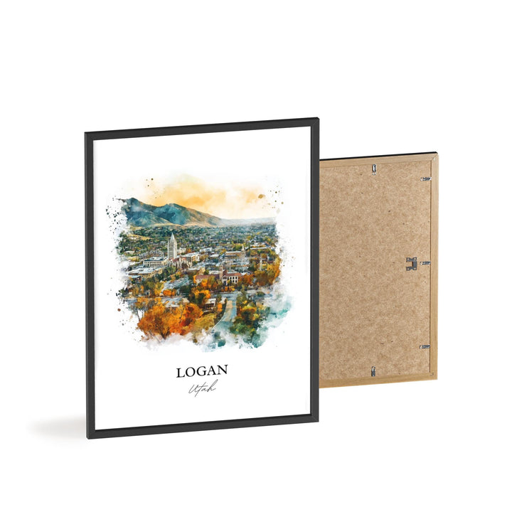 Logan Utah Wall Art, Cache County Print, Utah Watercolor Art, Logan Utah Gift, Travel Print, Travel Poster, Housewarming Gift