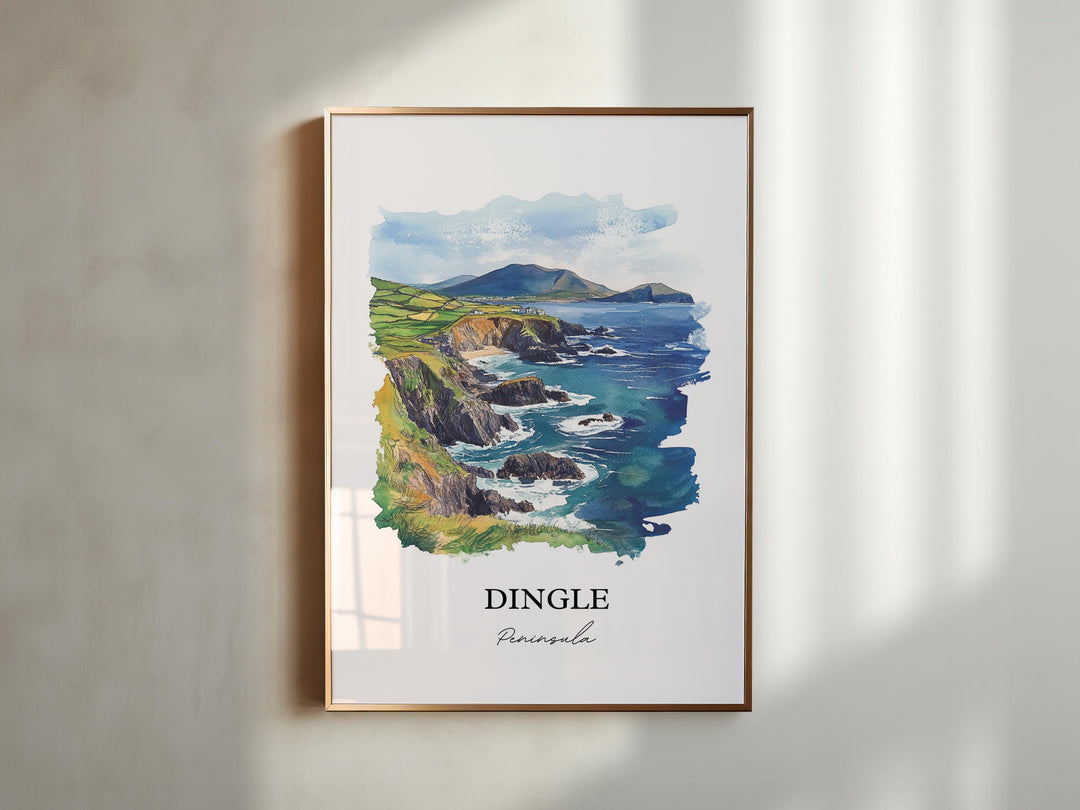 Dingle Peninsula Wall Art, Dunmore Head Print, Ireland Watercolor Art, Dingle Peninsula Gift, Travel Print, Travel Poster, Housewarming Gift