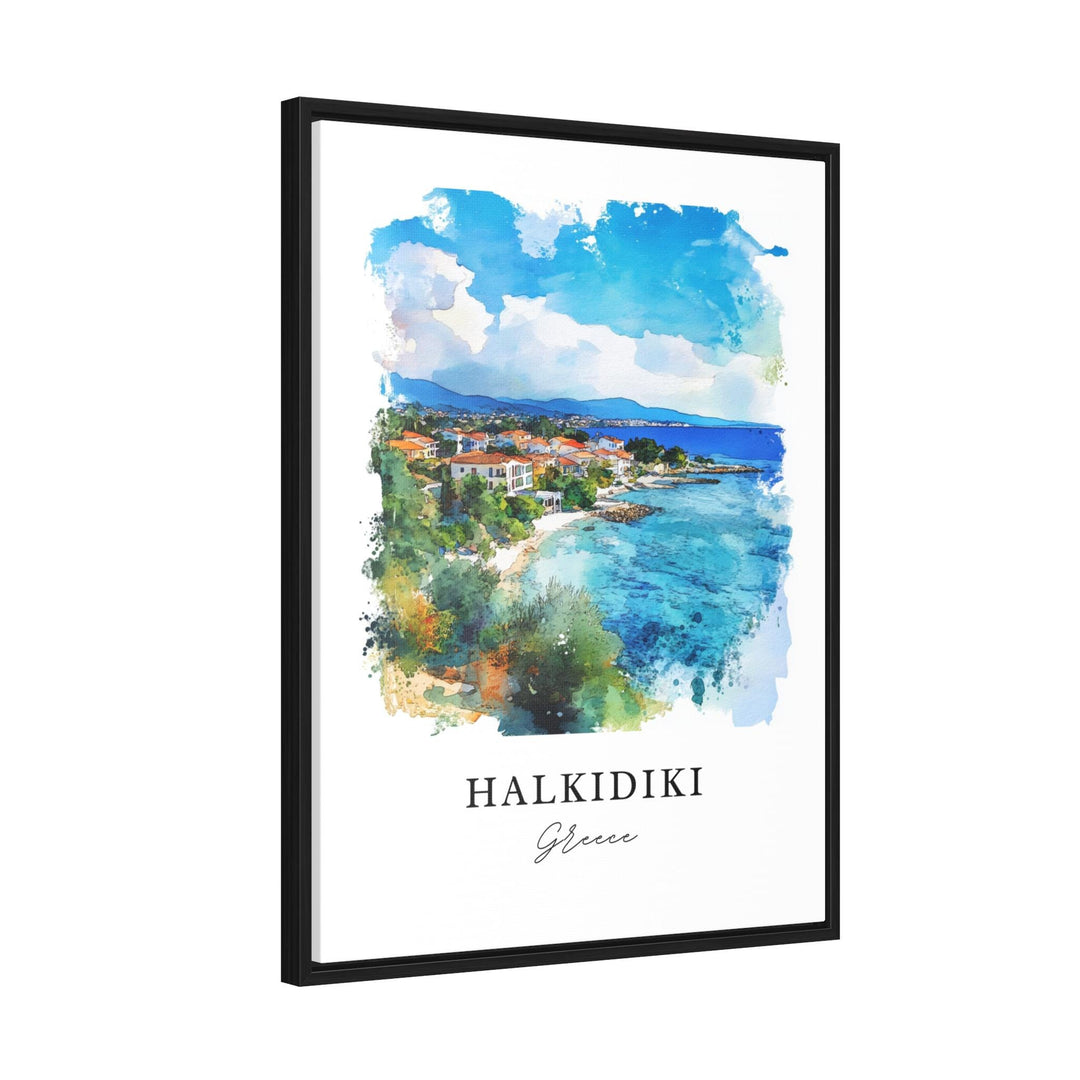 Halkidiki Wall Art, Halkidiki Greece Print, Halkidiki Watercolor Art, Northern Greece Gift,