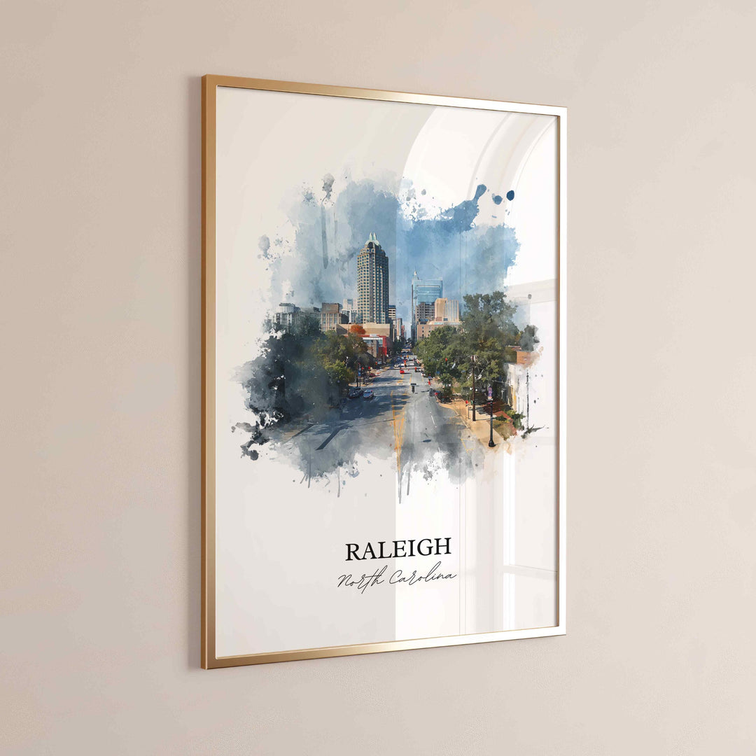 Raleigh, North Carolina – Watercolor Art Print