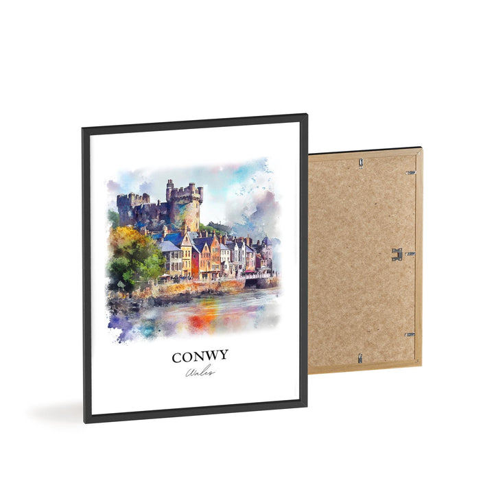 Conwy Wales Art, North Wales Print, Wales Watercolor Art, Conwy Wales Gift, Travel Print, Travel Poster, Housewarming Gift