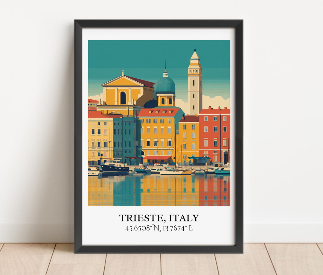 Trieste Italy Art, Trieste Retro Travel Art, Trieste Italy Home Decor, Italy Gift, Italy Travel Art, Travel Prints, Housewarming Gift