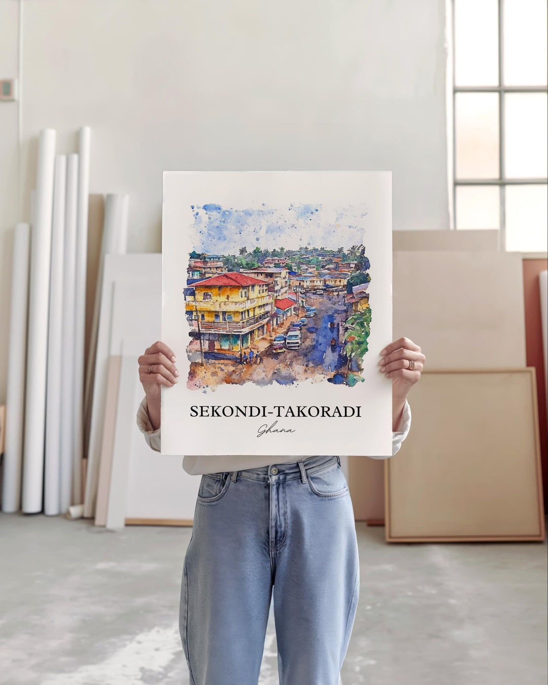 Sekondi-Takoradi, Ghana – Watercolor Art Print
