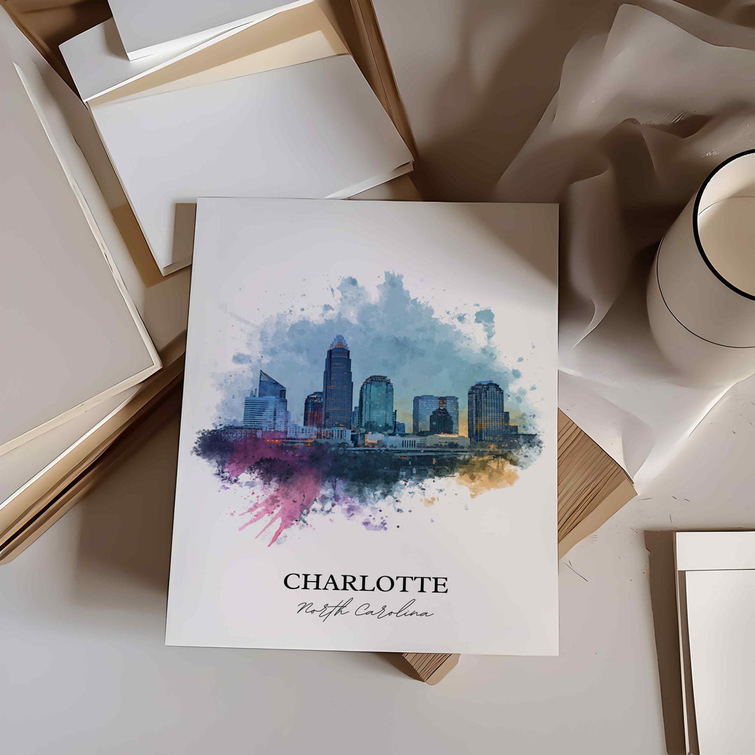 Charlotte, North Carolina – Watercolor Art Print