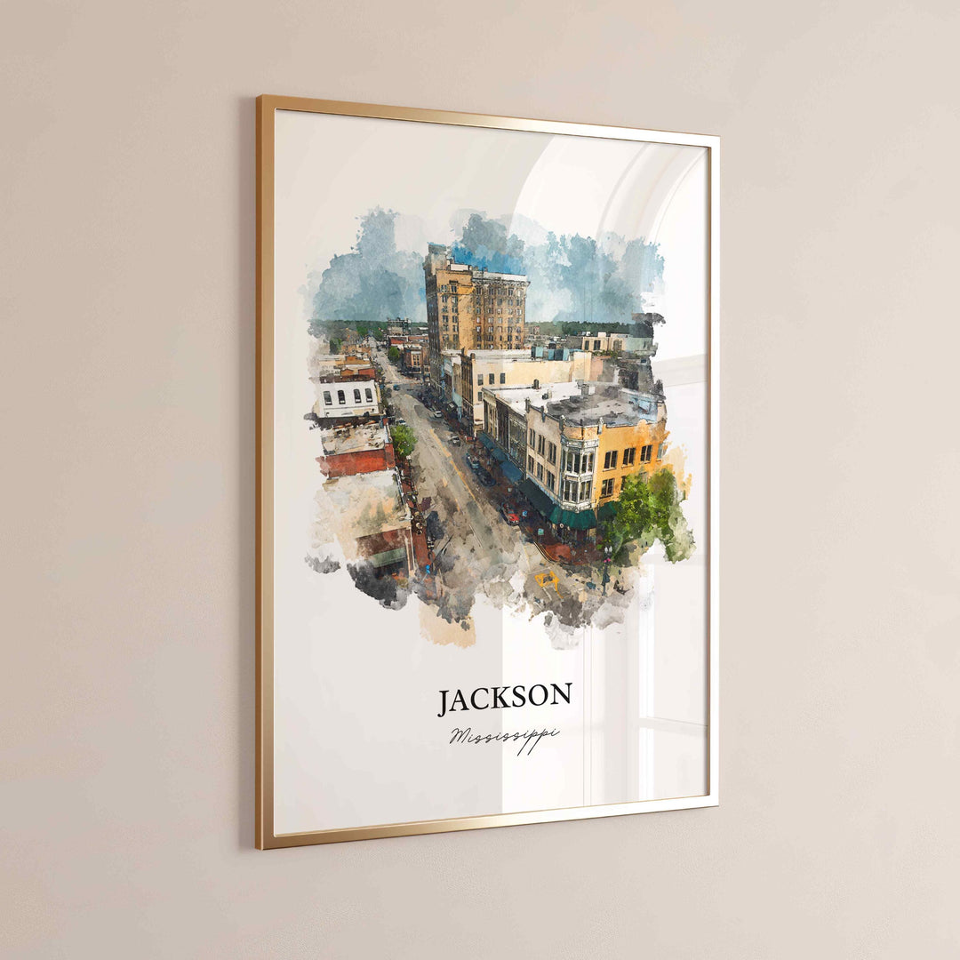 Jackson, Mississippi – Watercolor Art Print