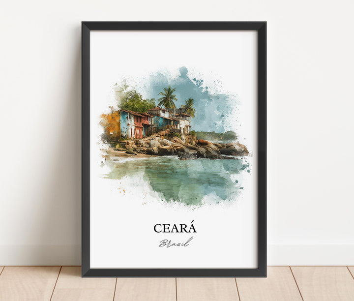 Ceará Wall Art, Ceará Brazil Print, Brazil Watercolor Art, Ceará Brazil Gift, Brazil Travel Print, Travel Poster, Housewarming Gift