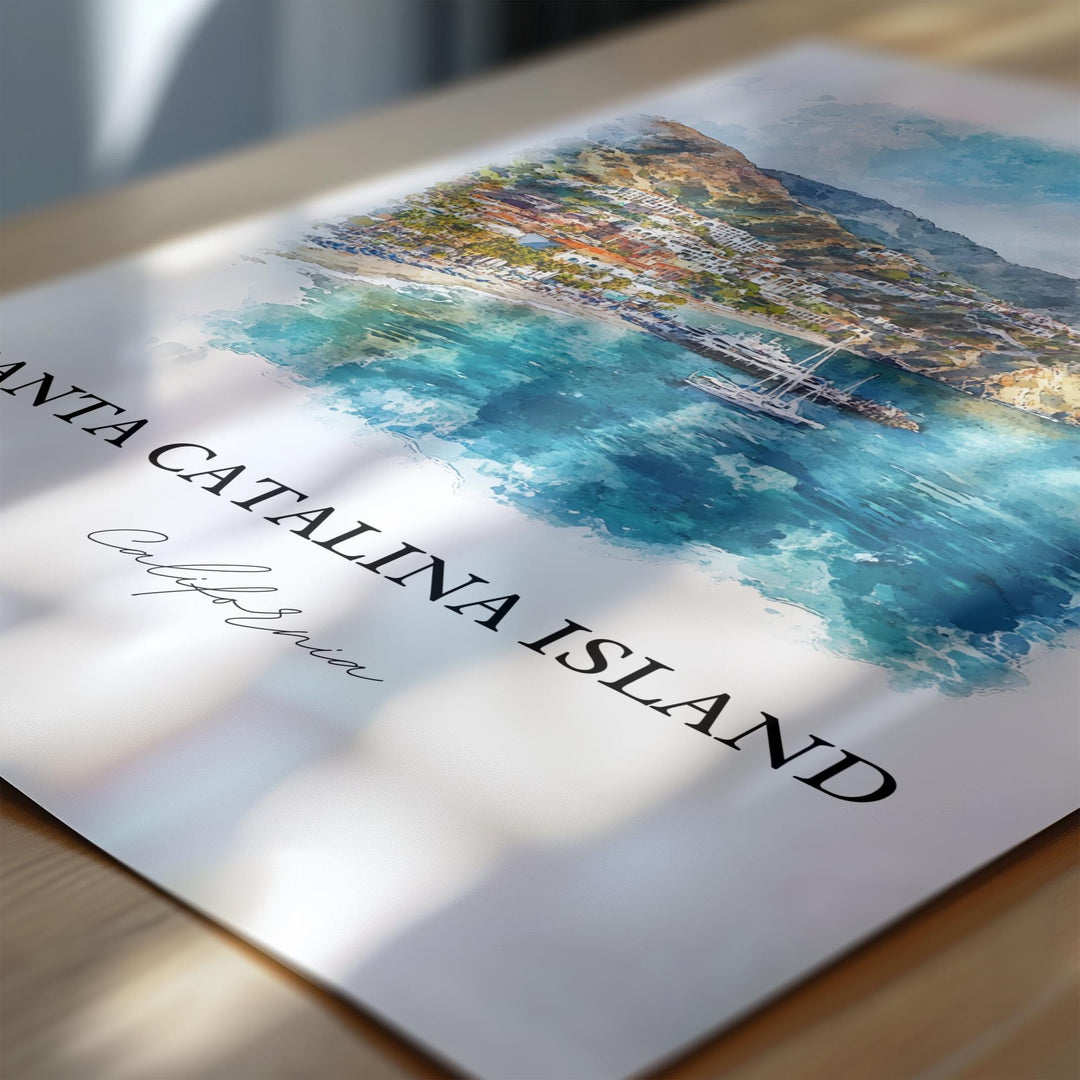 Santa Catalina Wall Art, Catalina Islands Print, LA Watercolor Art, Catalina Island Gift, Travel Print, Travel Poster, Housewarming Gift