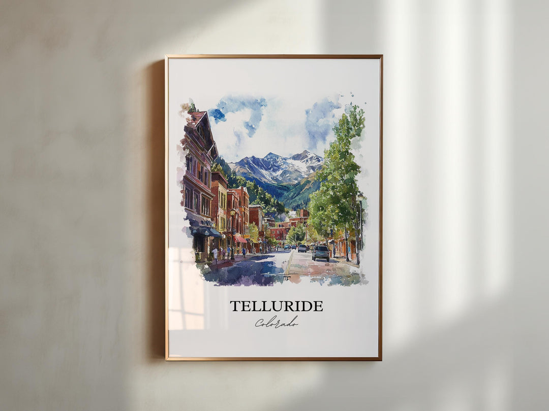 Telluride Wall Art, Telluride CO Print, Colorado Ski Art, Telluride Colorado Gift, Travel Print, Travel Poster, Housewarming Gift