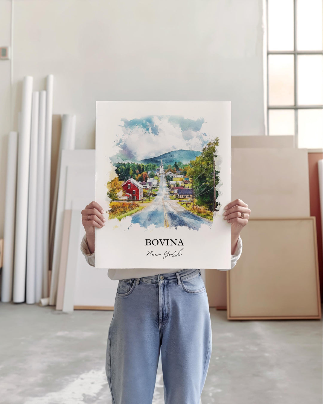 Bovina New York Wall Art, Delaware County NY Print, New York State Artwork, Bovina NY Gift, Travel Print, Travel Poster, Housewarming Gift