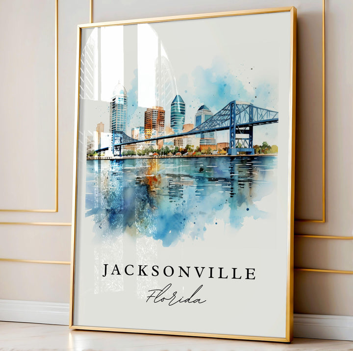 Jacksonville FL Art, Jacksonville Print, Jacksonville Watercolor Art, Jacksonville FL Gift,