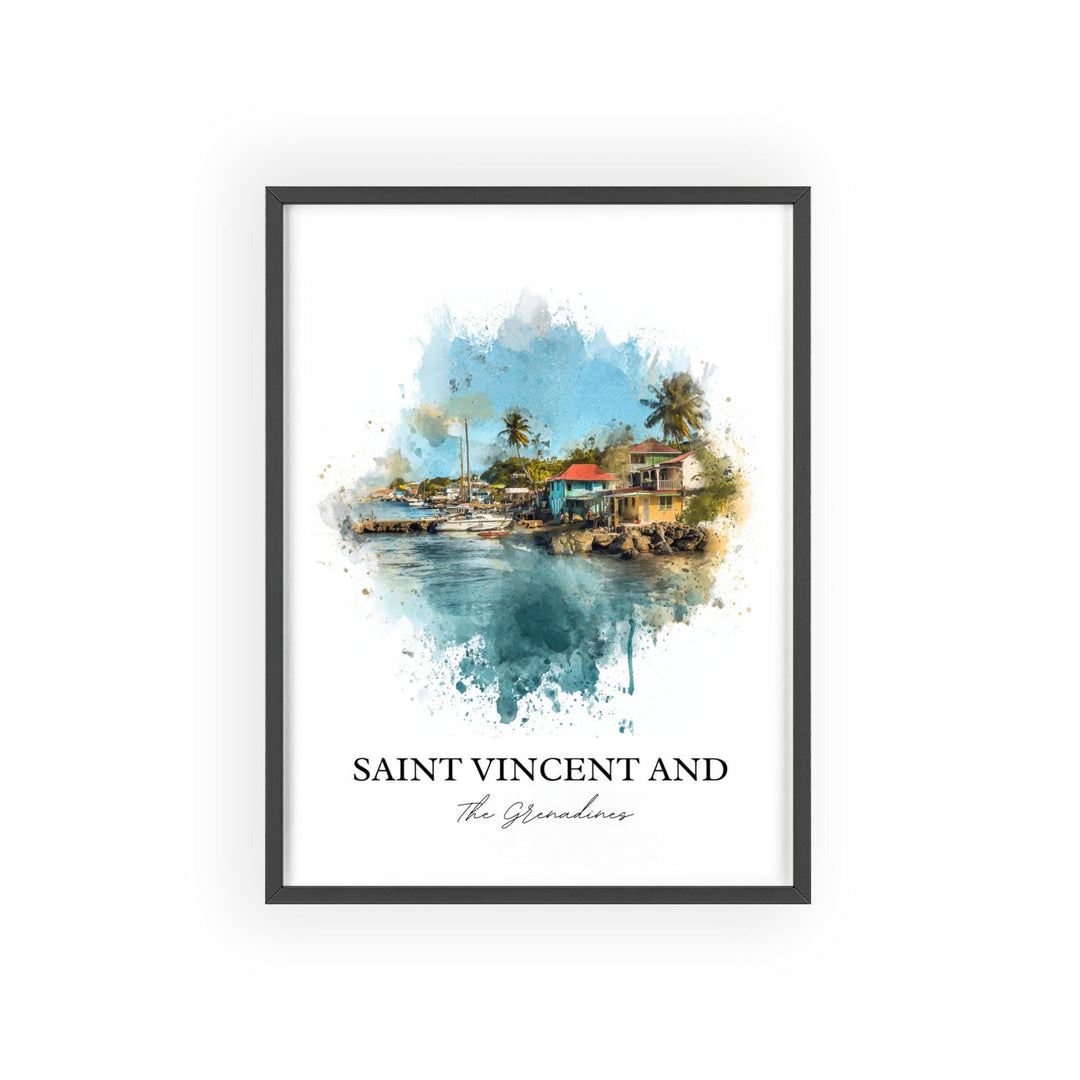 Saint Vincent and the Grenadines Art, Caribbean Print, Saint Vincent Art, Saint Vincent Gift, Travel Print, Travel Poster, Housewarming Gift