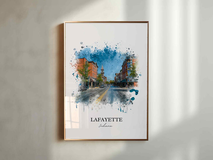 Lafayette, Indiana – Watercolor Art Print