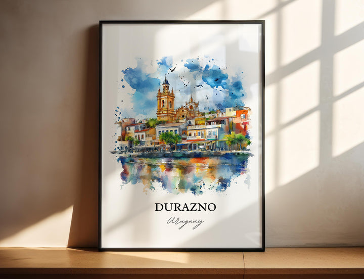 Durazno Wall Art, Uruguay Print, Uruguay Watercolor Art, Durazno Uruguay Gift, Travel Print, Travel Poster, Housewarming Gift