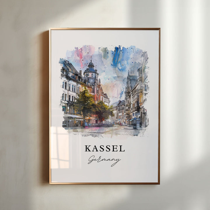 Kassel Wall Art, Kassel Germany Print, Kassel Watercolor Art, Kassel Germany Gift,