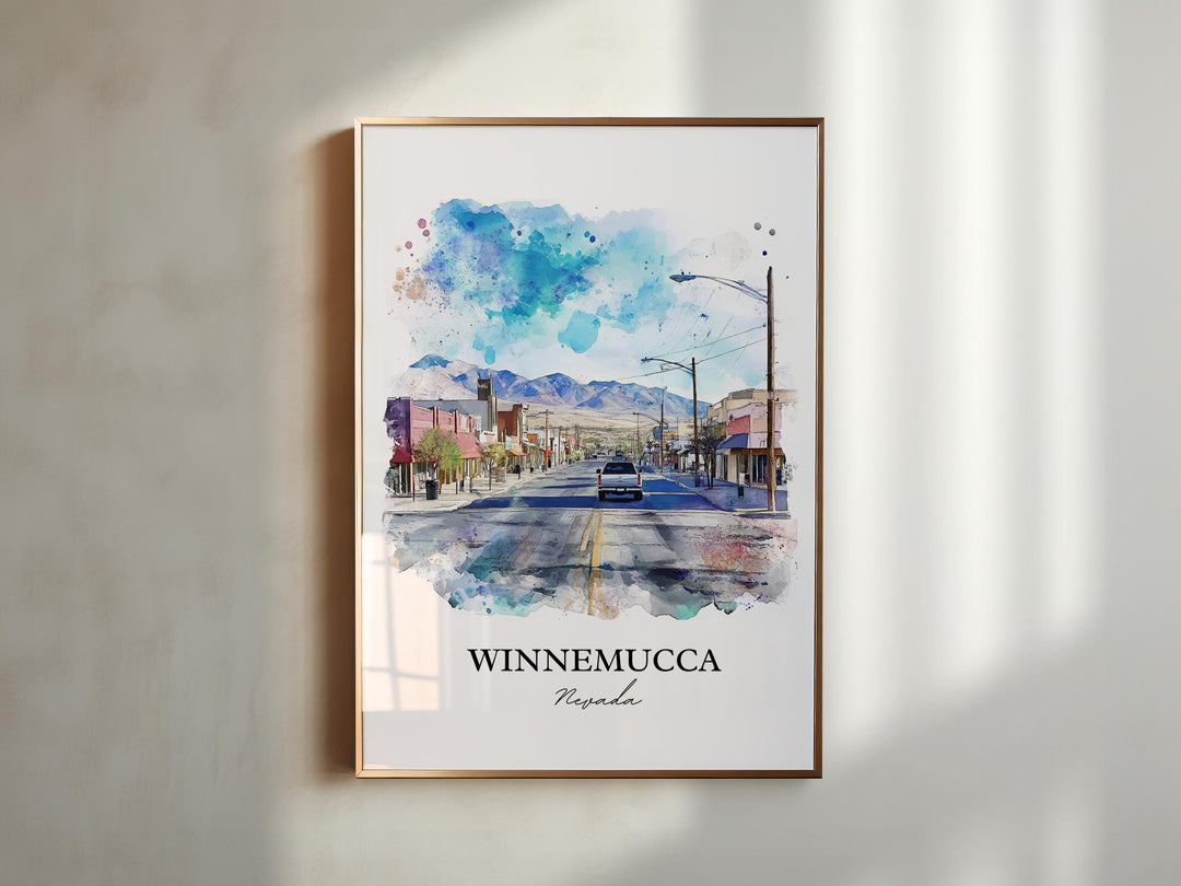 Winnemucca NV Wall Art, Humboldt County NV Print, Nevada Watercolor Art, Winnemucca Gift, Travel Print, Travel Poster, Housewarming Gift