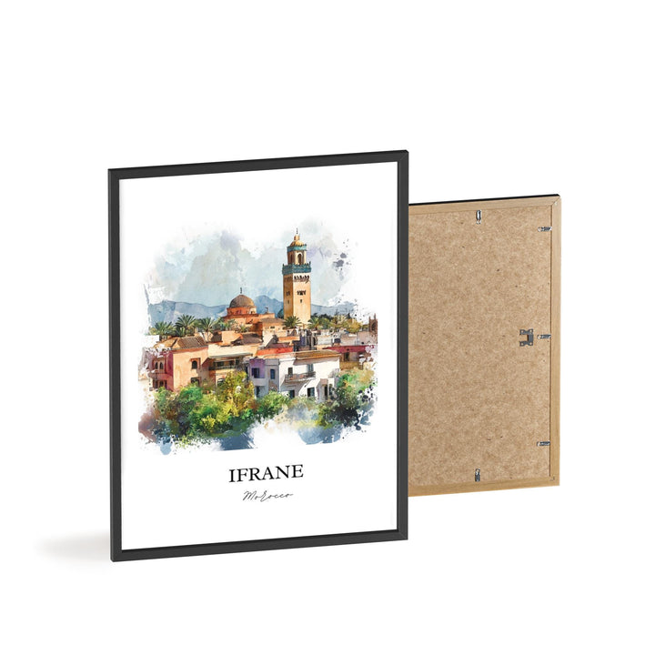 Ifrane, Morocco – Watercolor Art Print of Middle Atlas Mountains