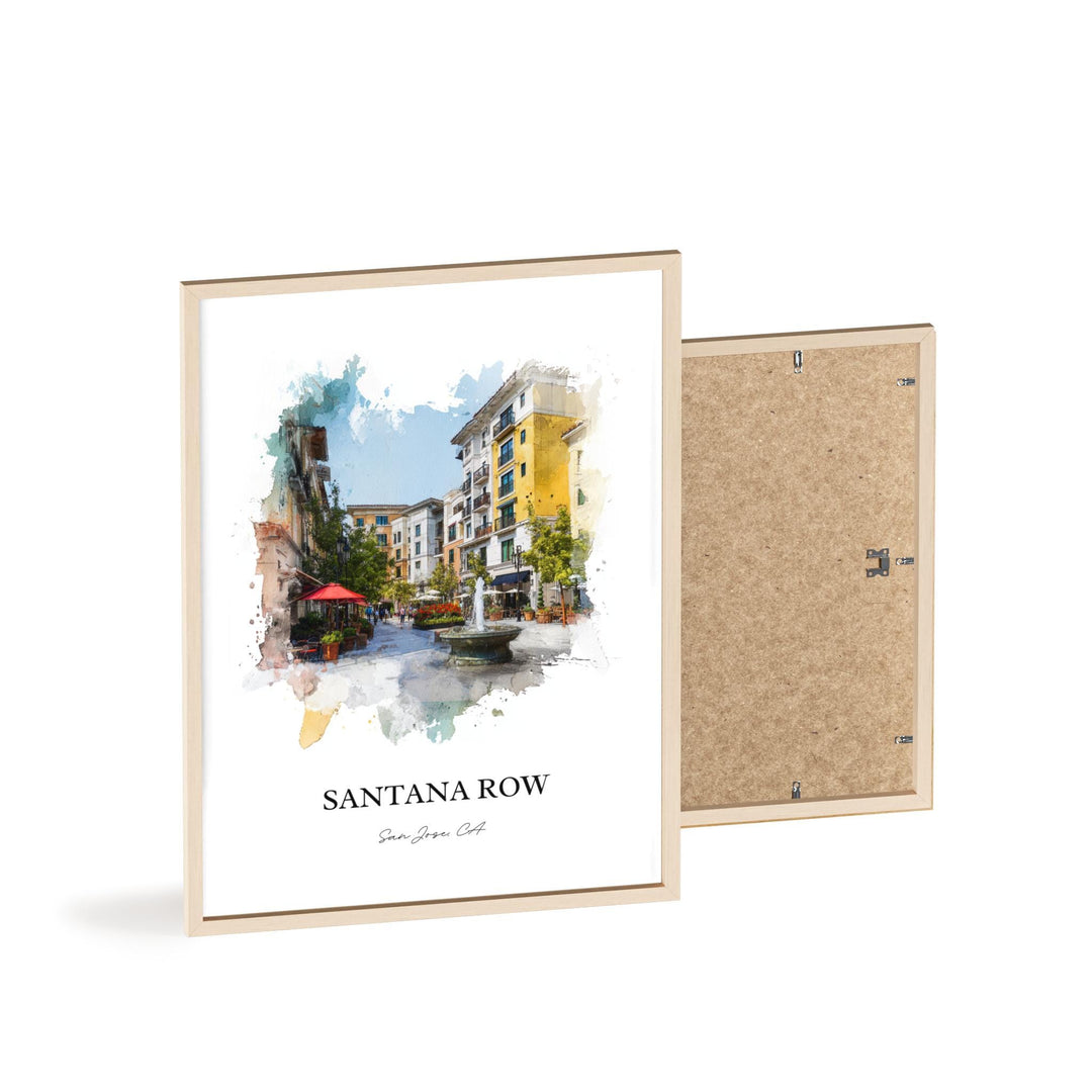Santana Row, California – Watercolor Art Print