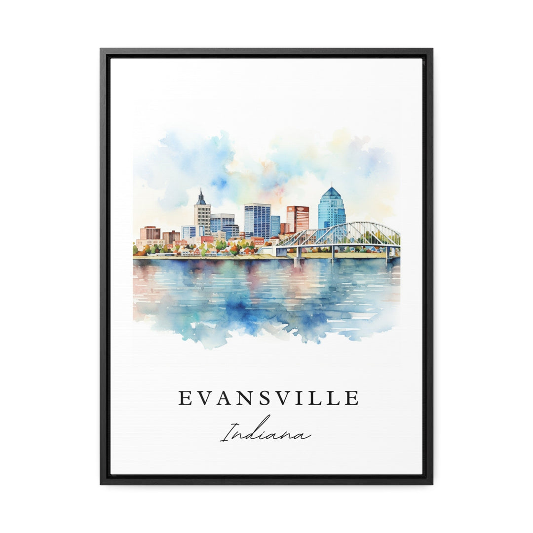 Evansville traditional travel art - Illinois, Evansville poster, Wedding gift, Birthday present, Custom Text, Personalized Gift